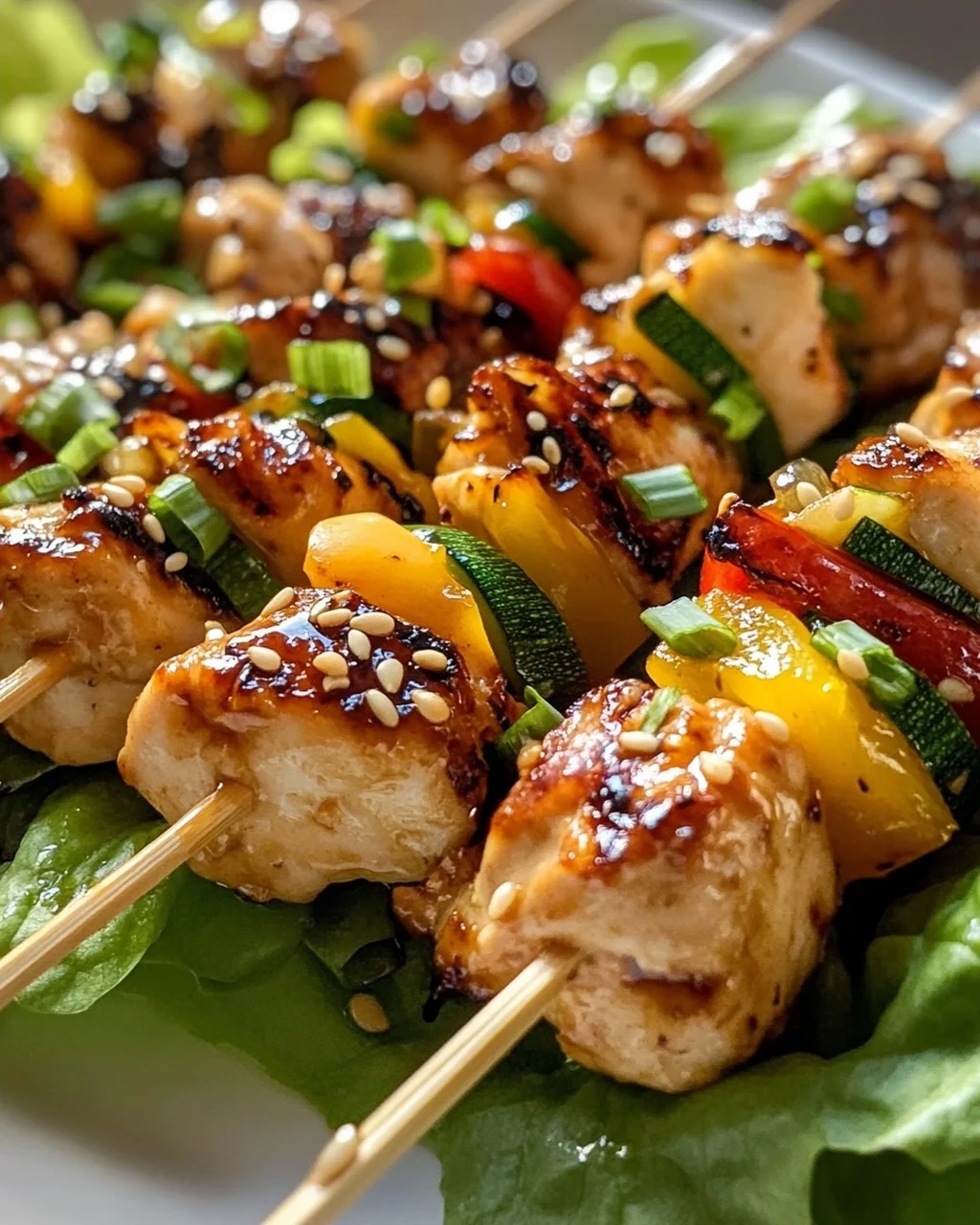 Rezept: Bang Bang Hähnchen Salatwickel-Spieße – Dein Genuss!