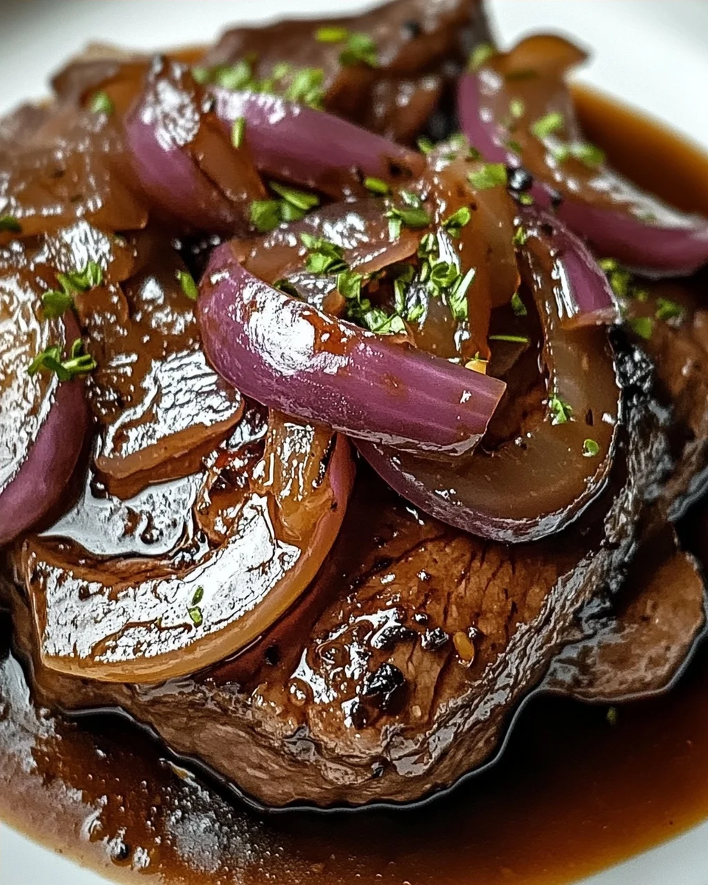 Rinderbrust in Balsamico-Zwiebelsoße