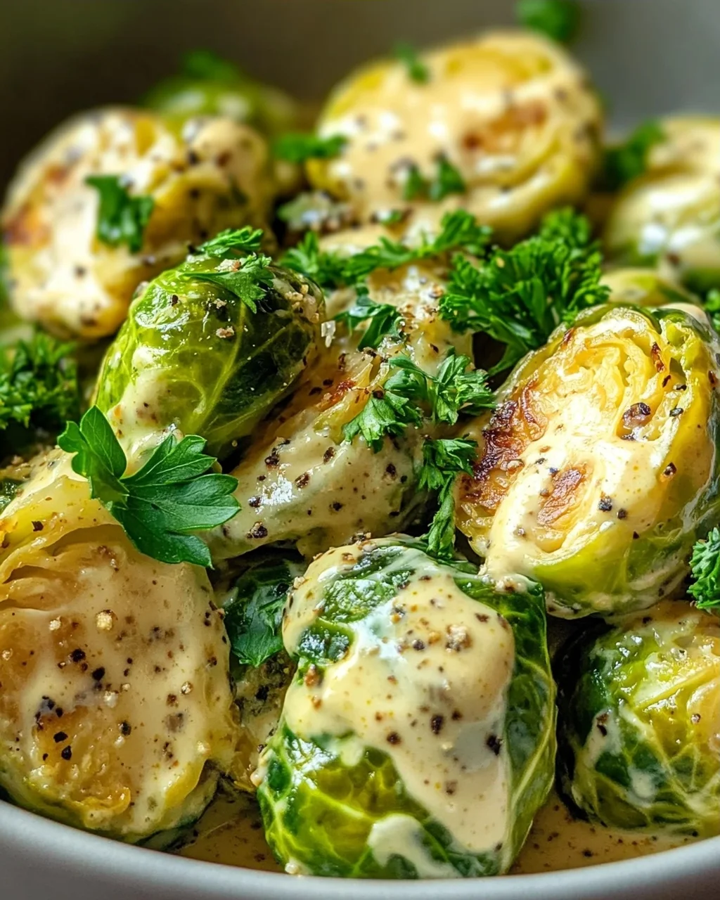 Rosenkohl in Frischkäse-Senfsauce