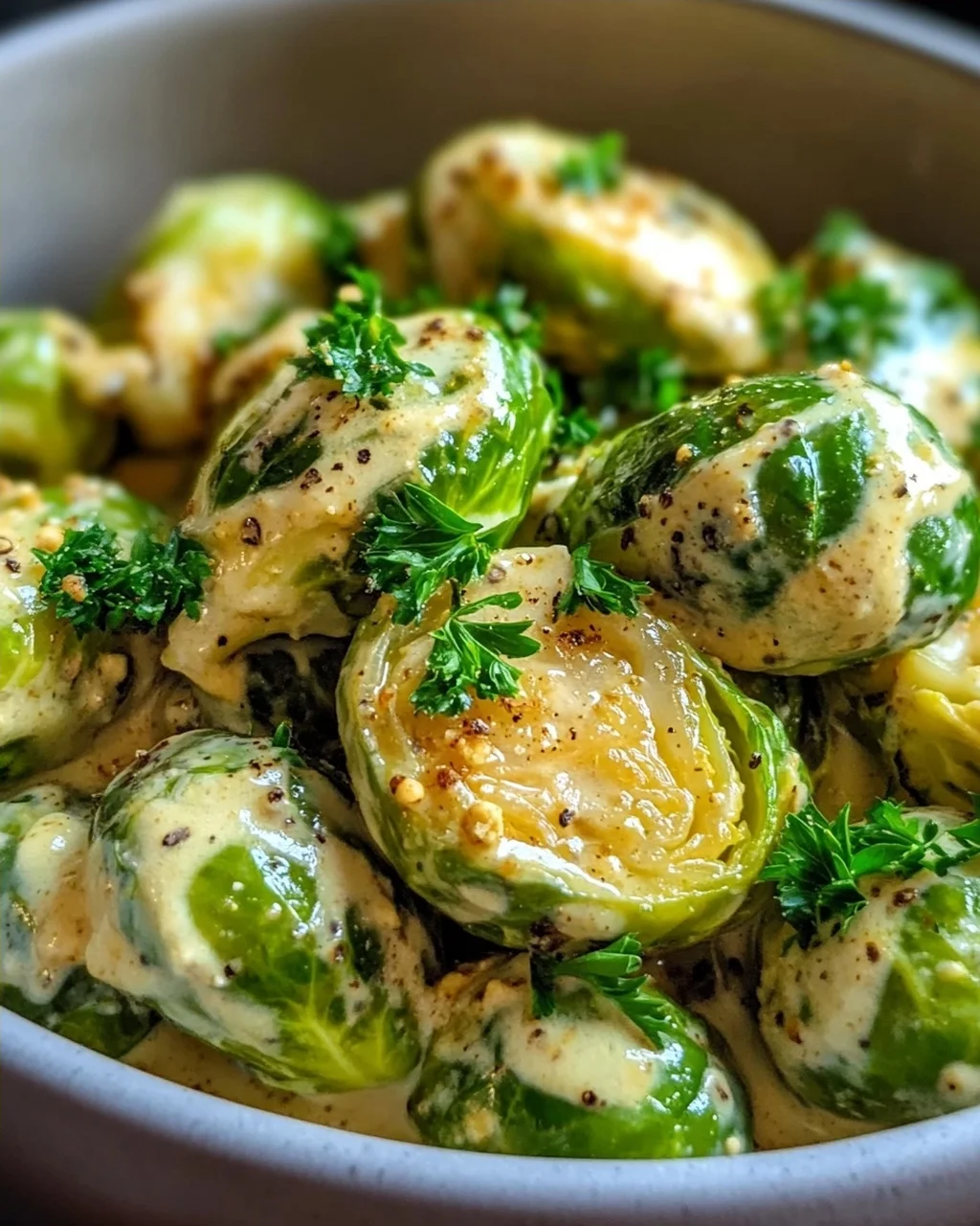 Rosenkohl in Frischkäse-Senfsauce