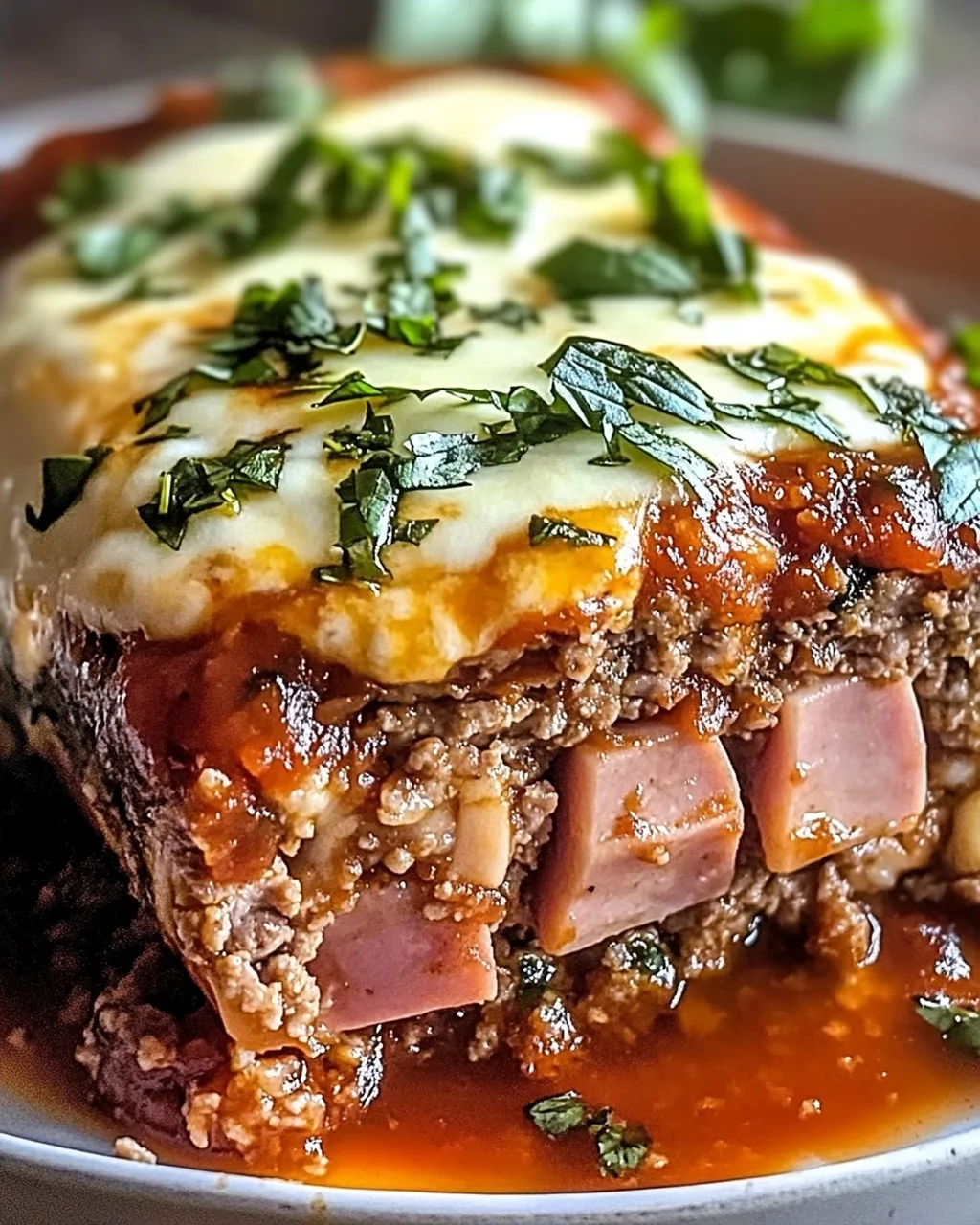 Sizilianischer Hackbraten mit Schinken und Mozzarella