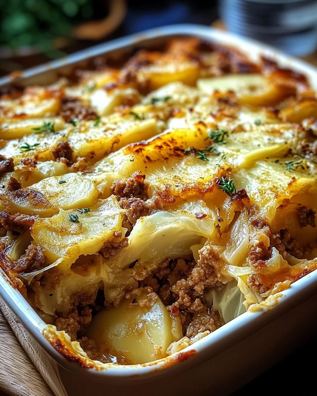 Spitzkohl-Hackfleisch-Auflauf mit Kartoffeln
