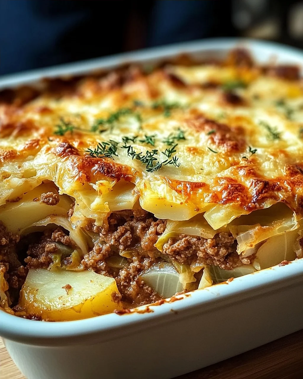 Spitzkohl-Hackfleisch-Auflauf mit Kartoffeln
