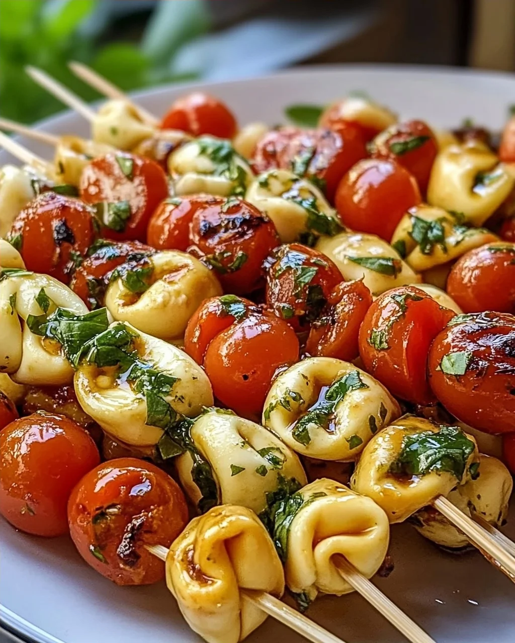 Tortellini Spieße Tomate Mozzarella für Feste