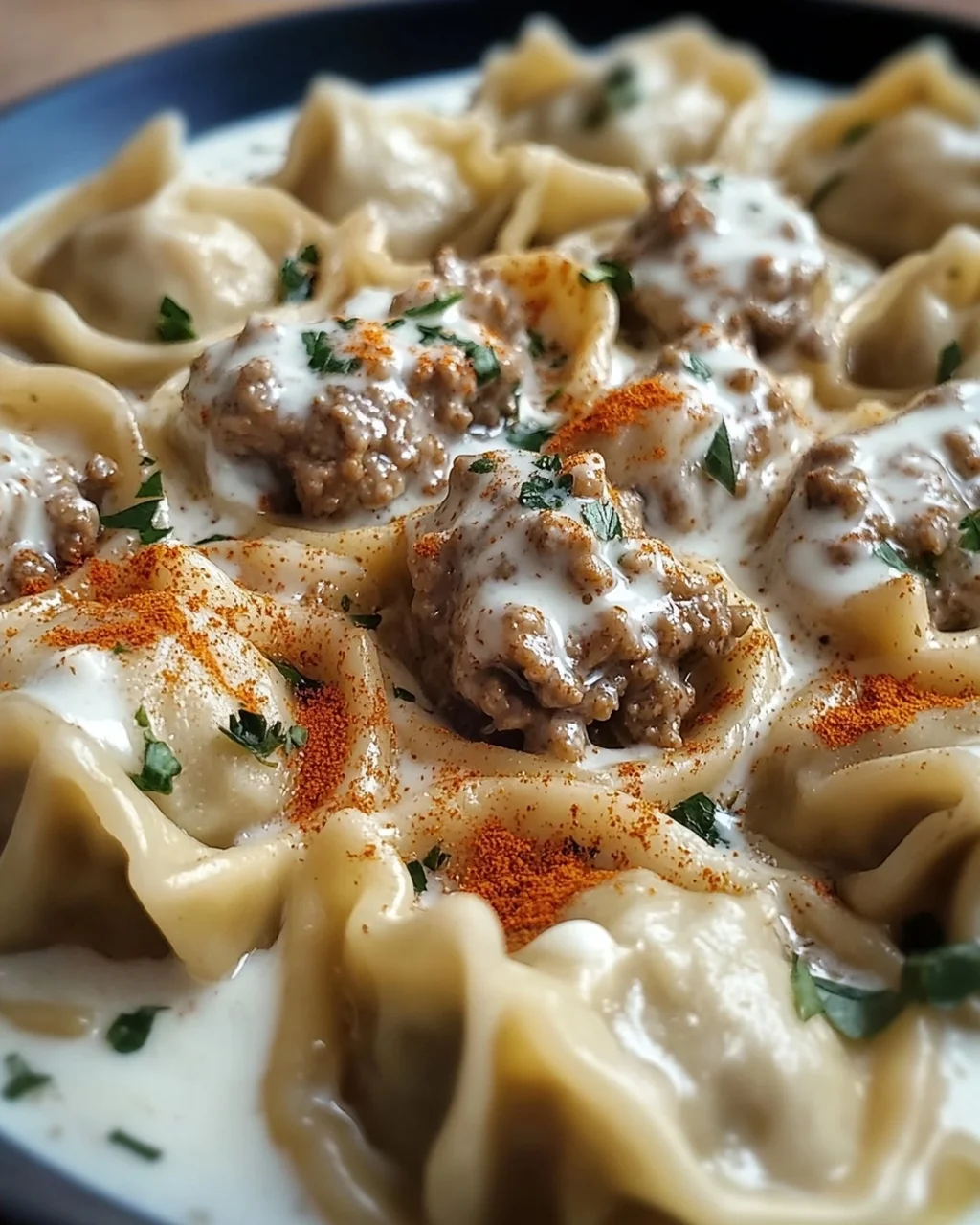 Türkische Manti mit Hackfleischfüllung & Joghurt-Soße