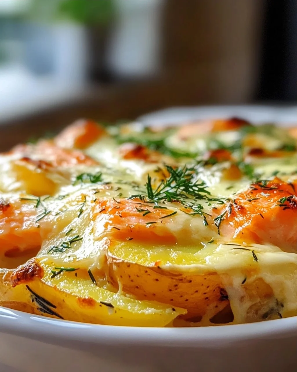 Unwiderstehlicher Cremiger Lachs-Kartoffel-Auflauf mit Käse