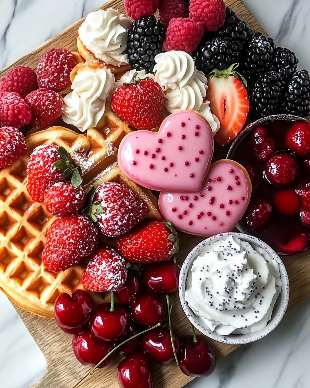 Valentinstag Waffel Frühstücksbrett für Verliebte