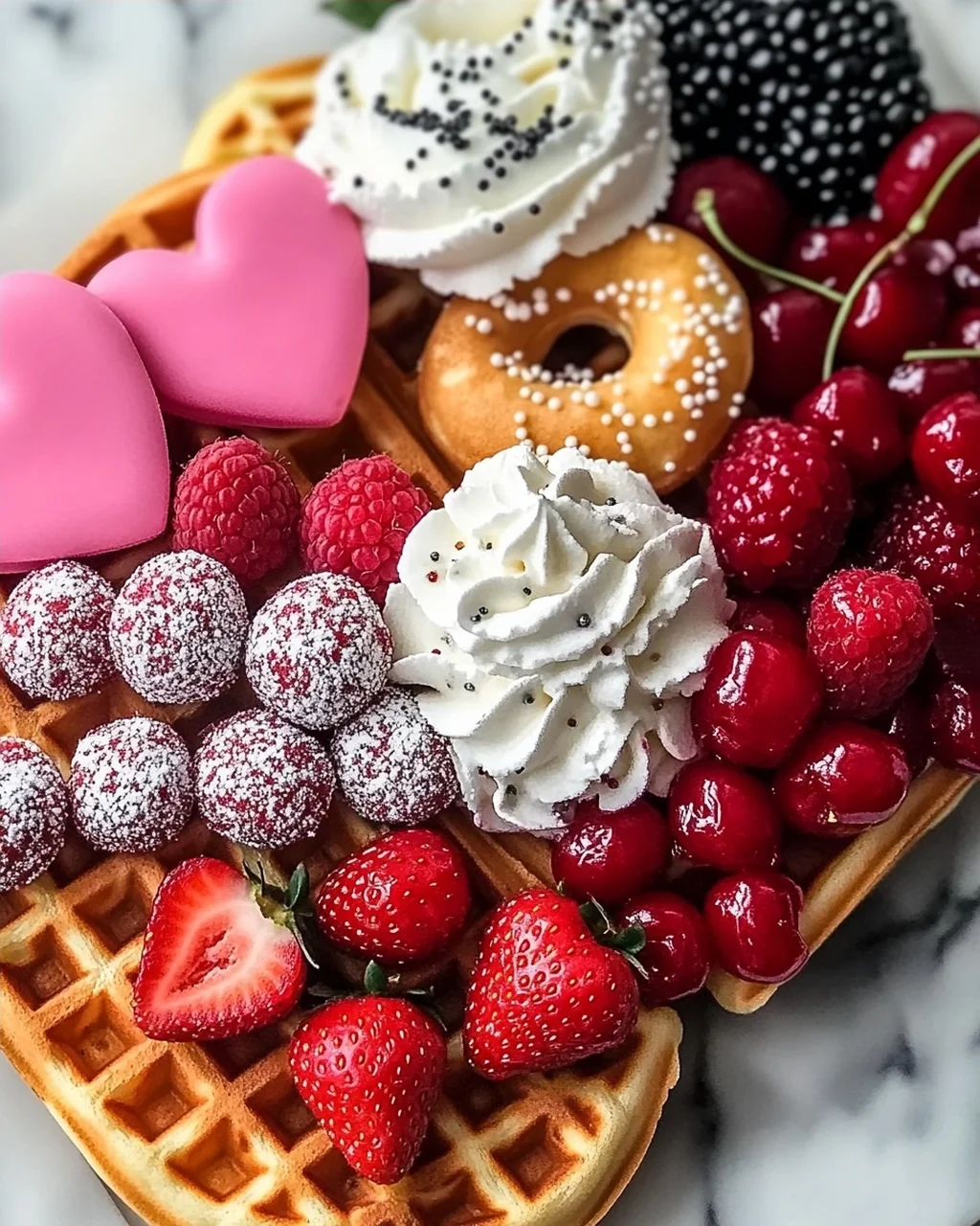 Valentinstag Waffel Frühstücksbrett für Verliebte