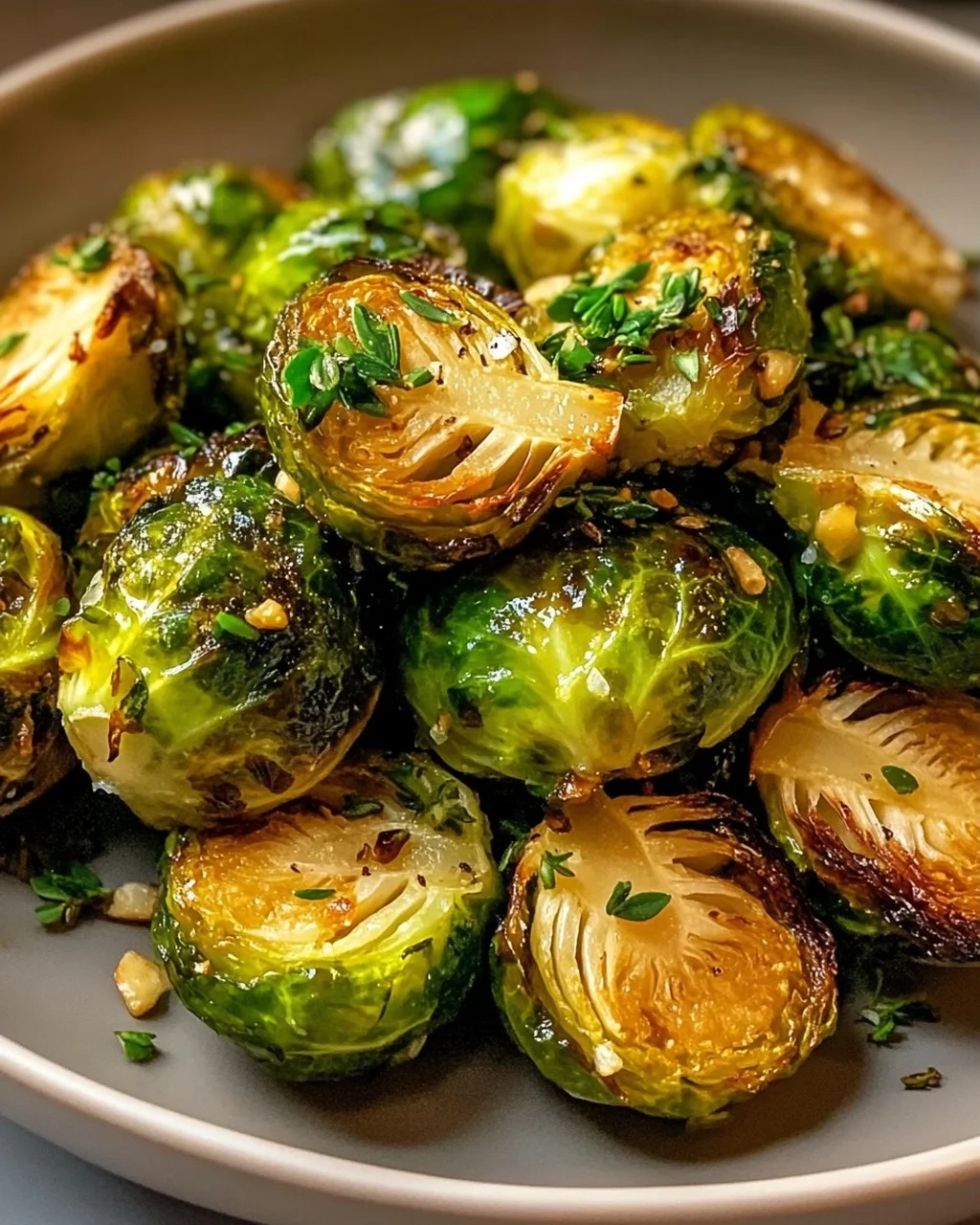 Veganer Airfryer Rosenkohl mit Knoblauch und Kräutern Rezept