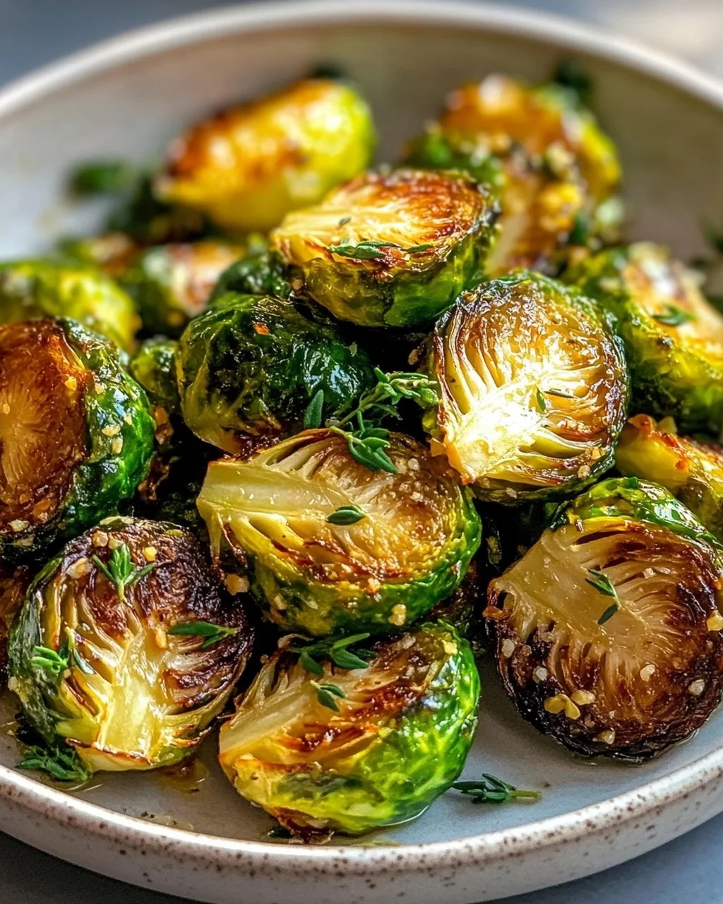 Veganer Airfryer Rosenkohl mit Knoblauch und Kräutern Rezept