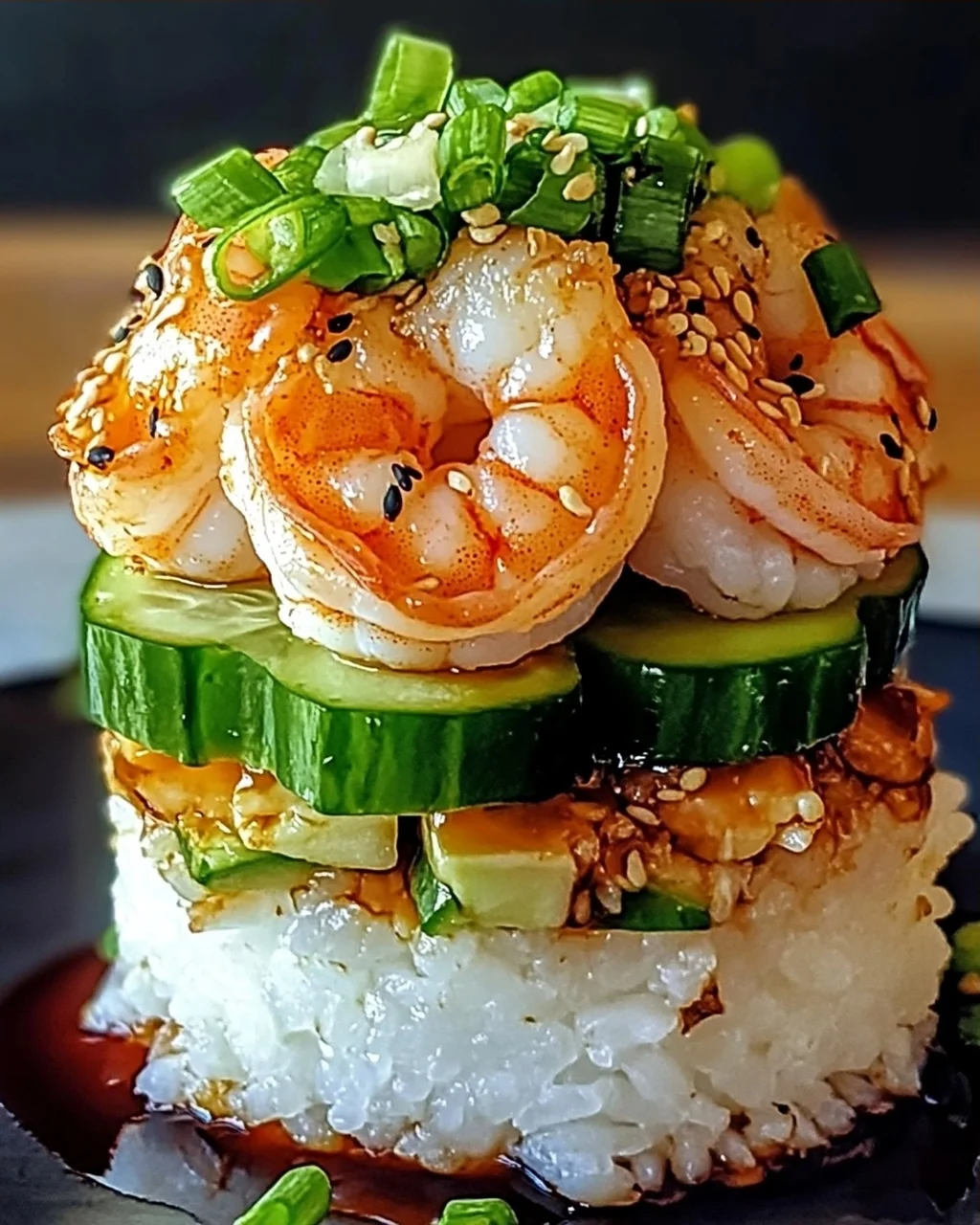 Würzige Garnelen Sushi Türme für jeden Anlass