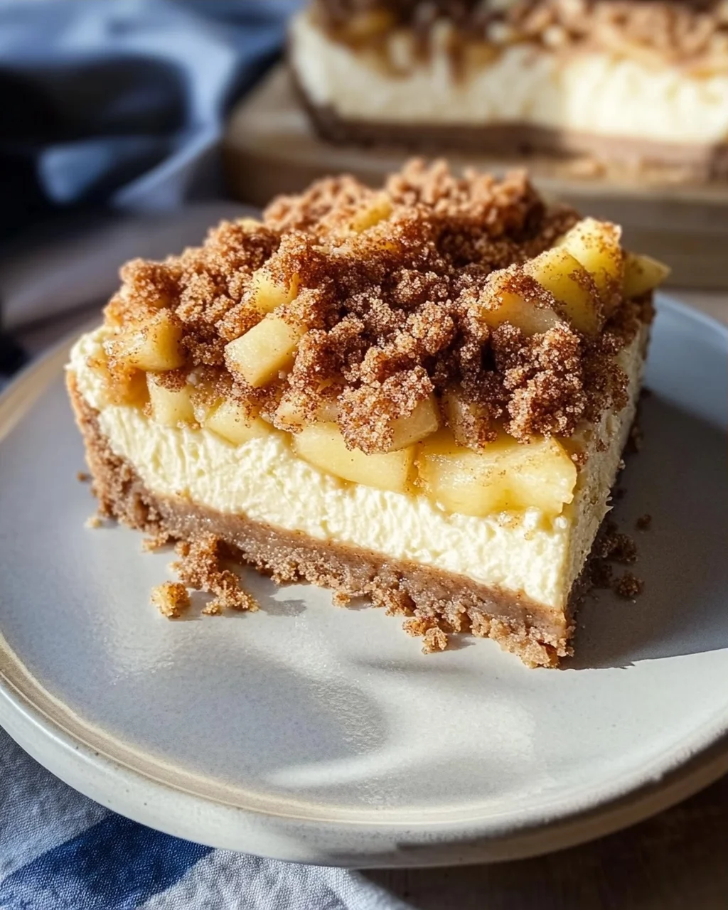 Würziger Bratapfel-Käsekuchen mit Zimtstreuseln