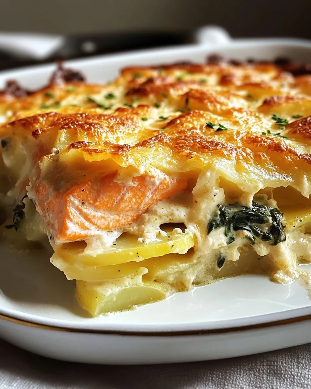 Zarter Lachs Auflauf Mit Kartoffeln