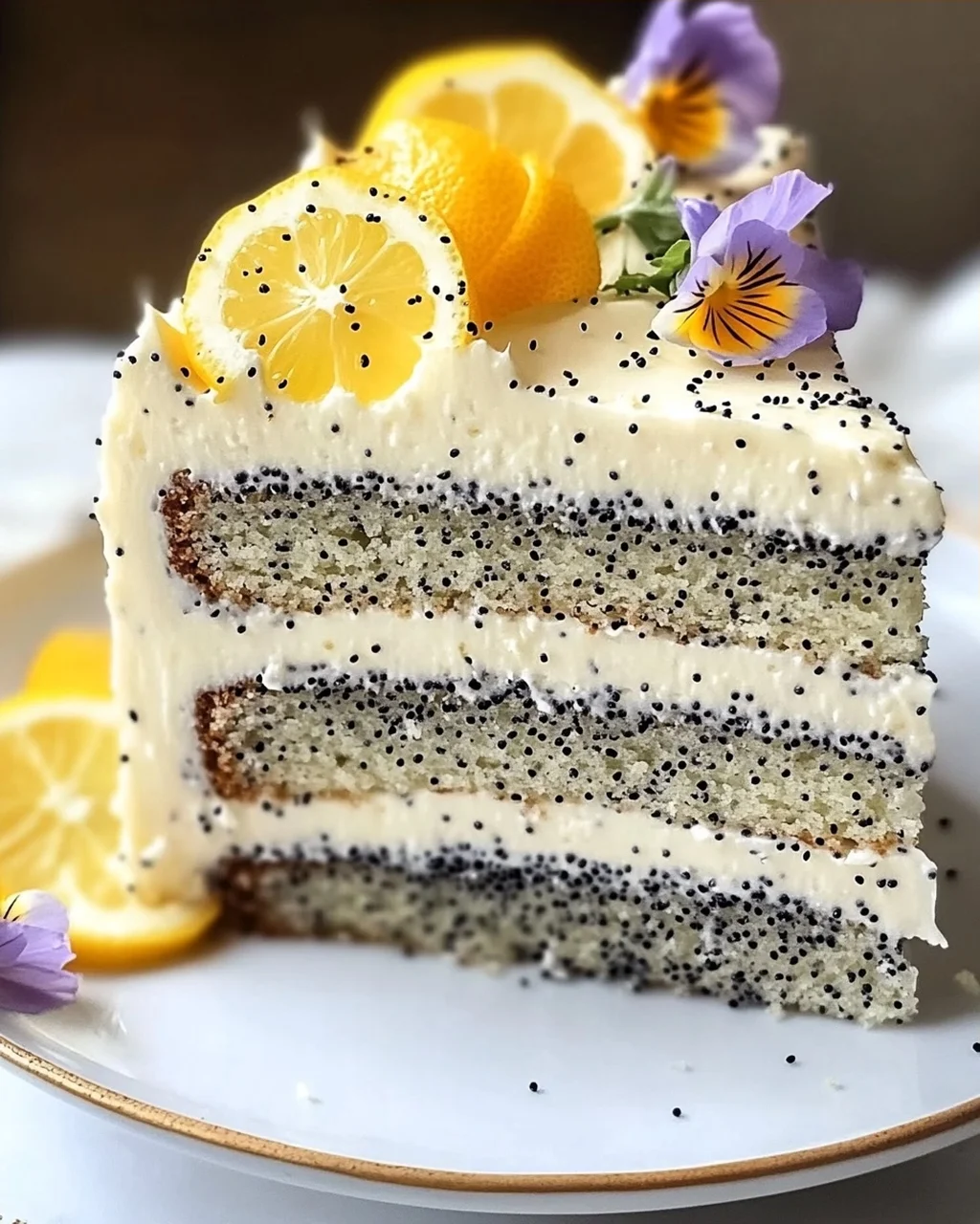 Zitronen-Mohnkuchen mit cremigem Frosting