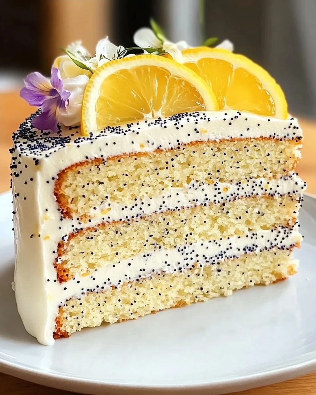Zitronen-Mohnkuchen mit cremigem Frosting